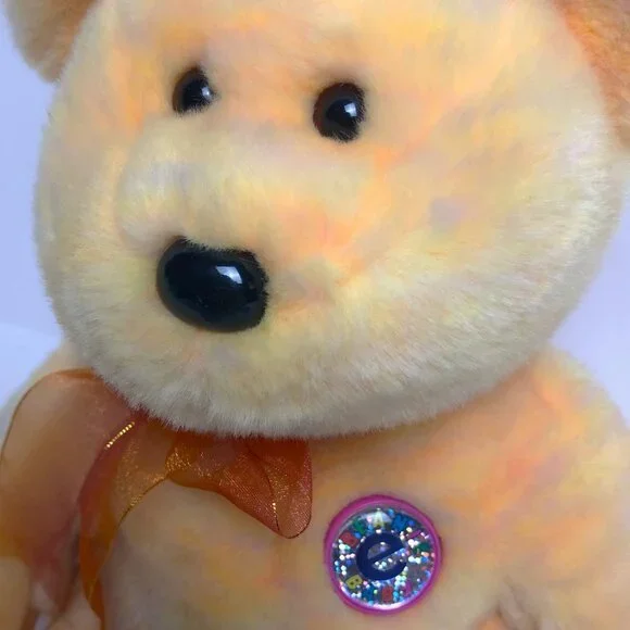 Vintage Beanie Buddy TY inc Plush “Sunny the Bear” 2001 Tie-Dye Sparkly Bow Y2K - Picture 4 of 5